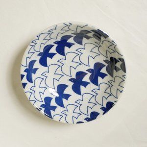 Japanese Kihara Porcelain Blue & White Birds Bread/ Dessert/ Salad Plate